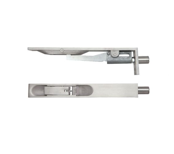 ZAS Square Profile Lever Action Flush Bolts (Various Sizes), Satin Stainless Steel