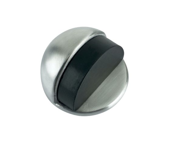 ZAS Floor Mounted Oval Door Stop (45mm Diameter), Satin Stainless Steel
