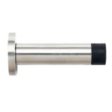 ZAS Cylinder Door Stop With Rose (70mm Length - 16mm Diameter), Polished Stainless Steel