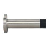 ZAS Cylinder Door Stop With Rose (70mm Length - 16mm Diameter), Satin Stainless Steel