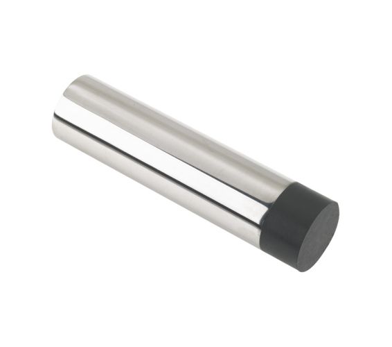 ZAS Cylinder Door Stop Without Rose (75mm Length – 19mm Diameter), Polished Stainless Steel
