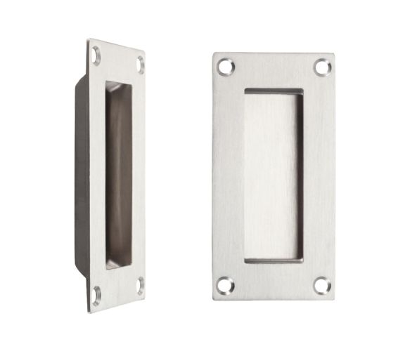 ZAS Rectangular Flush Pull (50mm x 100mm), Satin Stainless Steel