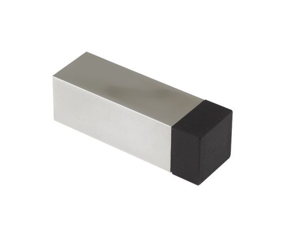 ZAS Square Cylinder Door Stop Without Rose (65mm Length – 20mm x 20mm Diameter), Satin Stainless Steel