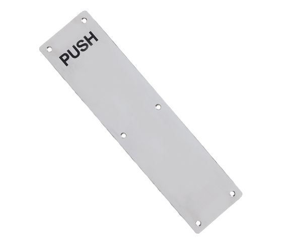 ZAS Radius PUSH Finger Plates (Various Sizes), Satin Stainless Steel