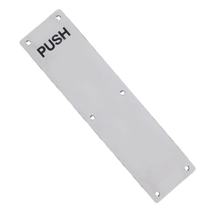 ZAS Radius PUSH Finger Plates (Various Sizes), Satin Stainless Steel