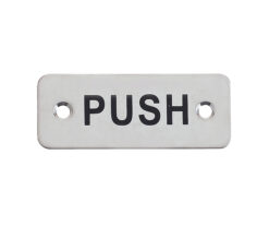 ZAS Radius PUSH Finger Plates (75mm x 30mm), Satin Stainless Steel