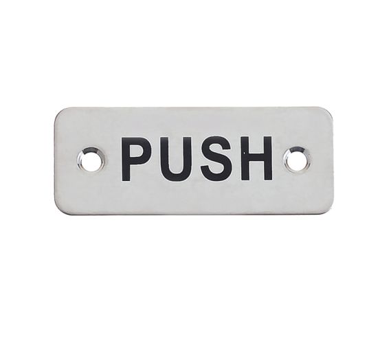 ZAS Radius PUSH Finger Plates (75mm x 30mm), Satin Stainless Steel