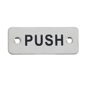 ZAS Radius PUSH Finger Plates (75mm x 30mm), Satin Stainless Steel