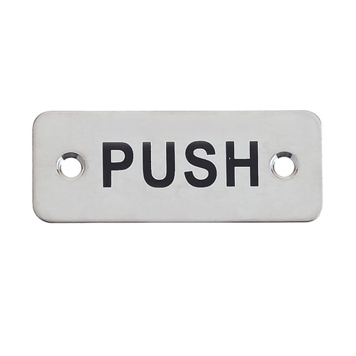 ZAS Radius PUSH Finger Plates (75mm x 30mm), Satin Stainless Steel