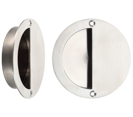 ZAS Half Moon Flush Pull (90mm Diameter), Satin Stainless Steel