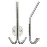ZAS Double Hat & Coat Hook, Satin Stainless Steel