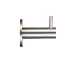 ZAS Circular Wall Mounted Hook With Rose, Satin Stainless Steel
