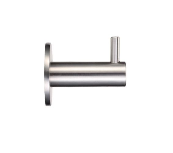 ZAS Circular Wall Mounted Hook With Rose, Satin Stainless Steel