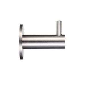 ZAS Circular Wall Mounted Hook With Rose, Satin Stainless Steel