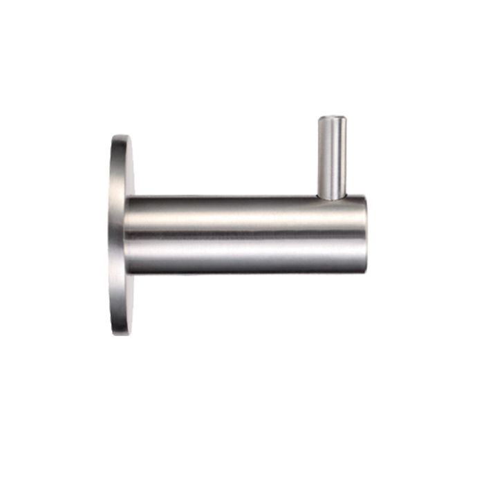 ZAS Circular Wall Mounted Hook With Rose, Satin Stainless Steel