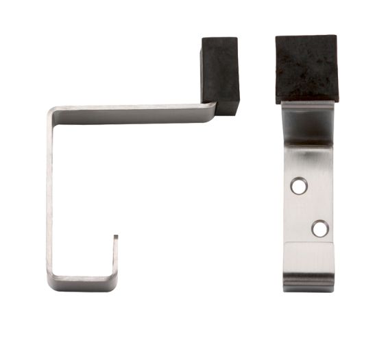 ZAS Hat & Coat Hook With Rubber Buffer, Satin Stainless Steel
