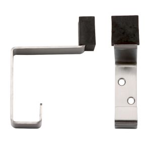 ZAS Hat & Coat Hook With Rubber Buffer, Satin Stainless Steel