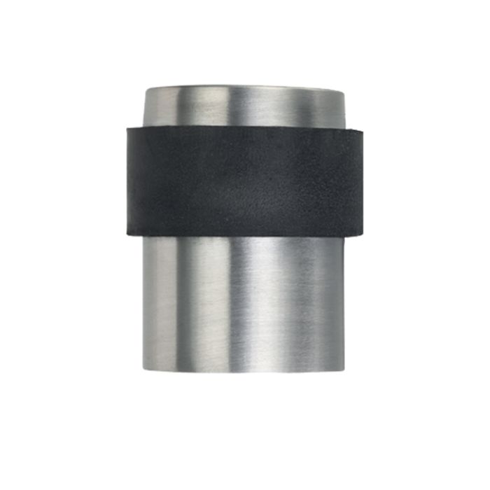 ZAS Floor Mounted Cylinder Door Stop, Satin OR Polished Stainless Steel
