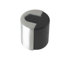 ZAS Floor Mounted Round Door Stop, Satin Stainless Steel