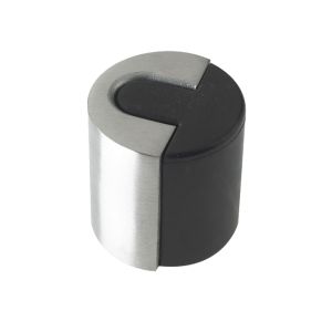 ZAS Floor Mounted Round Door Stop, Satin Stainless Steel