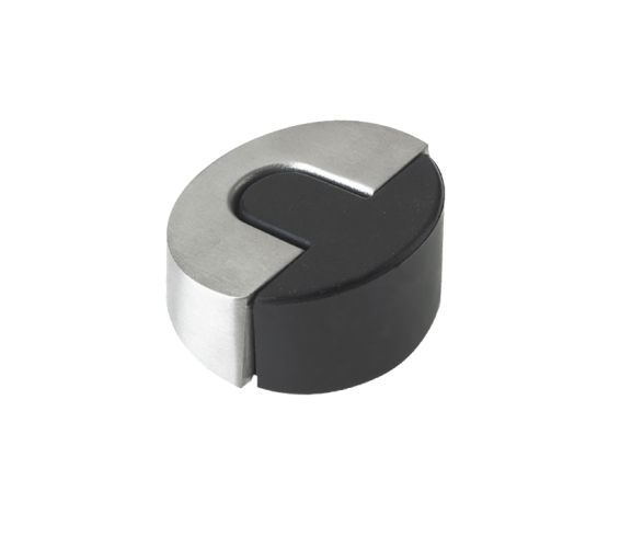 ZAS Floor Mounted Sloped Door Stop, Satin Stainless Steel