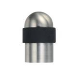 ZAS Floor Mounted Round Collared Dome Top Door Stop, Satin Stainless Steel