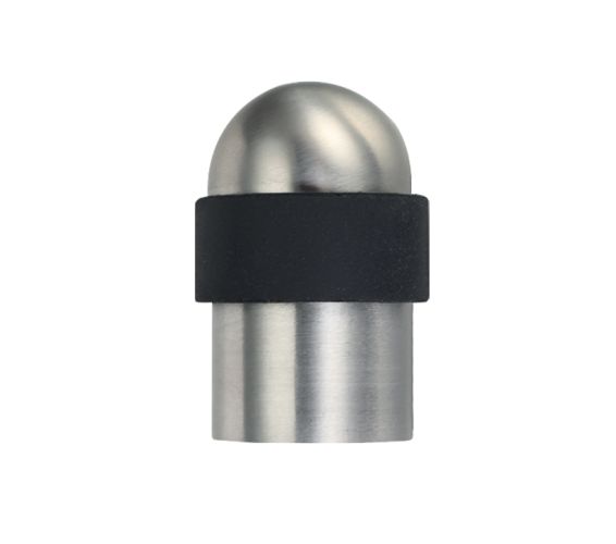 ZAS Floor Mounted Round Collared Dome Top Door Stop, Satin Stainless Steel