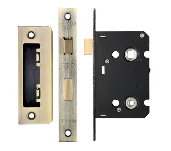 Contract Bathroom Lock (64mm OR 76mm), Florentine Bronze