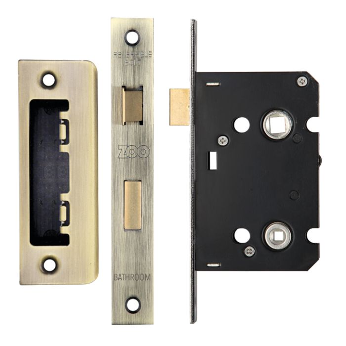 Contract Bathroom Lock (64mm OR 76mm), Florentine Bronze