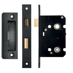 Contract Bathroom Lock (64mm OR 76mm), Powder Coated Black