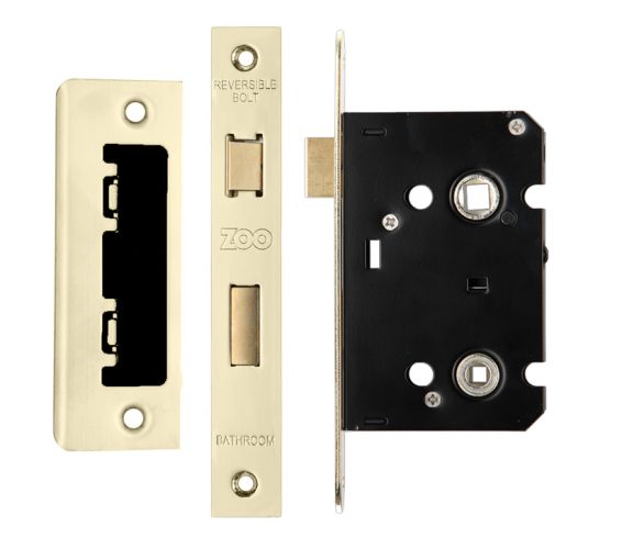 Contract Bathroom Lock (64mm OR 76mm), PVD Stainless Brass