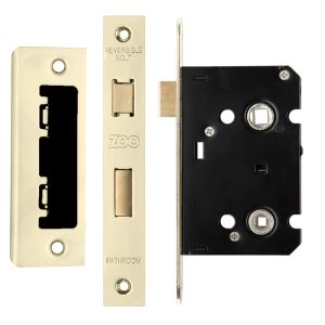 Contract Bathroom Lock (64mm OR 76mm), PVD Stainless Brass