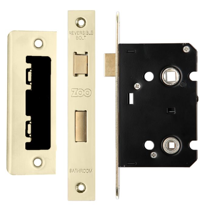 Contract Bathroom Lock (64mm OR 76mm), PVD Stainless Brass