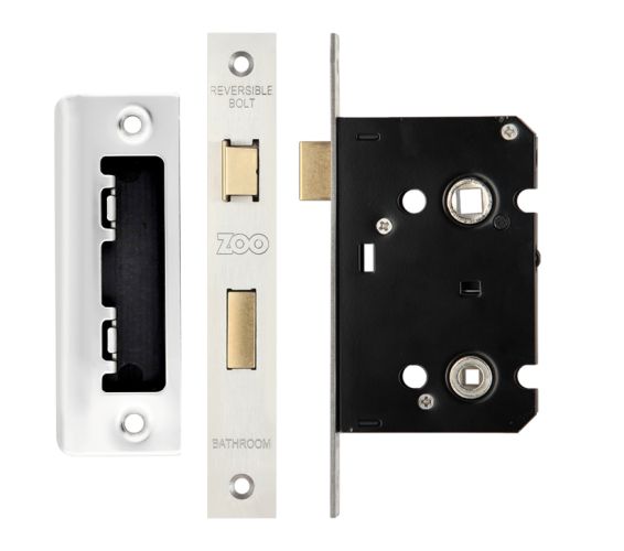 Contract Bathroom Lock (64mm OR 76mm), Satin Stainless Steel