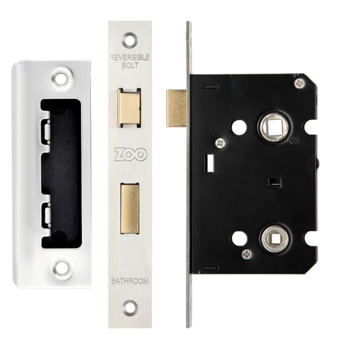Contract Bathroom Lock (64mm OR 76mm), Satin Stainless Steel