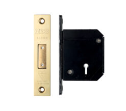 British Standard 5 Lever Chubb Retro-Fit Dead Lock (67mm OR 80mm), PVD Stainless Brass