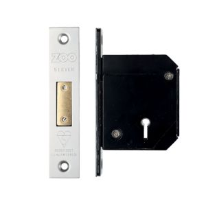 British Standard 5 Lever Chubb Retro-Fit Dead Lock (67mm OR 80mm), Satin Stainless Steel