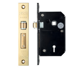 British Standard 5 Lever Chubb Retro-Fit Roller Sash Lock (67mm or 80mm) - PVD Stainless Brass