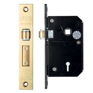 British Standard 5 Lever Chubb Retro-Fit Roller Sash Lock (67mm or 80mm) – PVD Stainless Brass