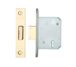 British Standard 5 Lever Dead Lock (64mm OR 76mm), PVD Stainless Brass