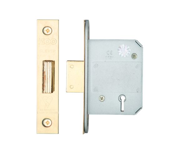British Standard 5 Lever Dead Lock (64mm OR 76mm), PVD Stainless Brass