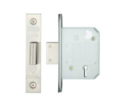 British Standard 5 Lever Dead Lock (64mm OR 76mm), Satin Stainless Steel