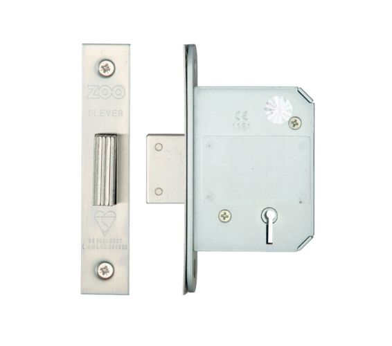 British Standard 5 Lever Dead Lock (64mm OR 76mm), Satin Stainless Steel