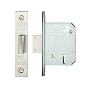 British Standard 5 Lever Dead Lock (64mm OR 76mm), Satin Stainless Steel