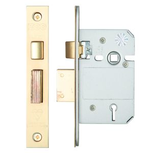 British Standard 5 Lever Sash Lock (64mm OR 76mm), PVD Stainless Brass