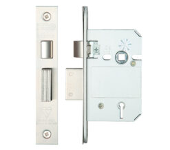 British Standard 5 Lever Sash Lock (64mm OR 76mm), Satin Stainless Steel