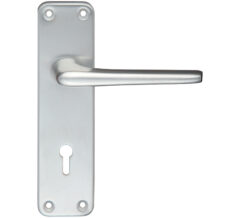 Zoo Contract Lever On Backplate - Satin Aluminium (sold in pairs)