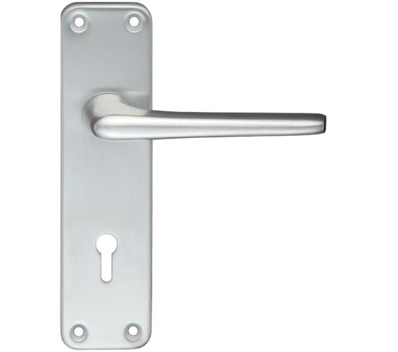Zoo Contract Lever On Backplate – Satin Aluminium (sold in pairs)
