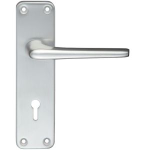 Zoo Contract Lever On Backplate – Satin Aluminium (sold in pairs)