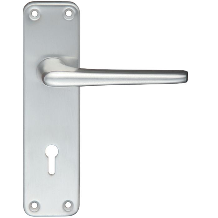 Zoo Contract Lever On Backplate – Satin Aluminium (sold in pairs)